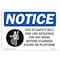 Signmission OSHA Sign, Safety Belt Required Beyond Guarded Stairs, 5in X 3.5in Decal, 5" W, 3.5" H, Landscape OS-NS-D-35-L-16507 - alternate 1